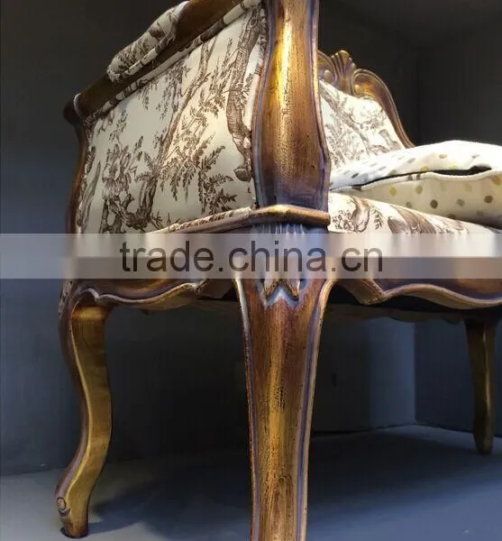 BISINI Solid Wood Long Sofa Chair, Elegant Living Room Leisure Chair, Good Quality Shoe Changing Chair (BF01-X1192) photo-5
