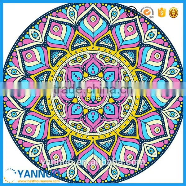 Custom Large Round Donut Beach Towel Printed Cotton Sunscreen Shawl Beach Mat photo-2