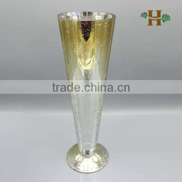 Mouthblown Glasswares Factory Silver Trumpet Vase photo-3