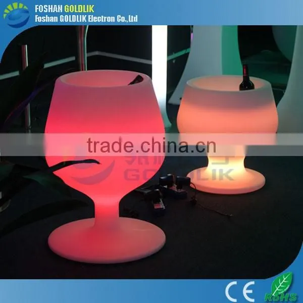 New Design Waterproof Plastic Wine Cup Shape LED Light Ice Bucket With Remote Control 16 Color photo-4