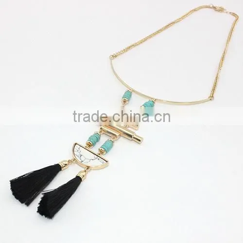 Cheap Turquoise Genuine Simple Gemstone Necklace Druze Tiny Crystals photo-5