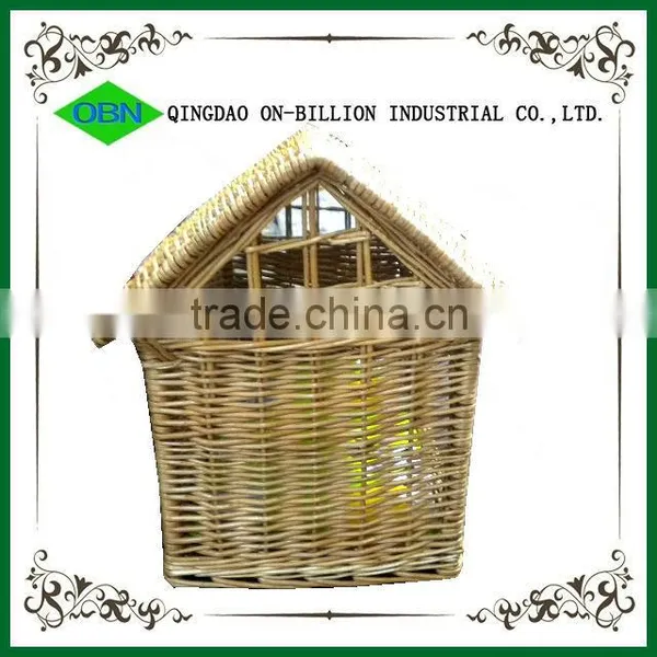 Hand Knitting Rustic Dog and Cat House Wicker Pet Bed photo-3