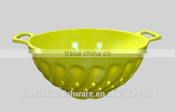 Solid Color Melamine Colander With 2 Ears photo-3