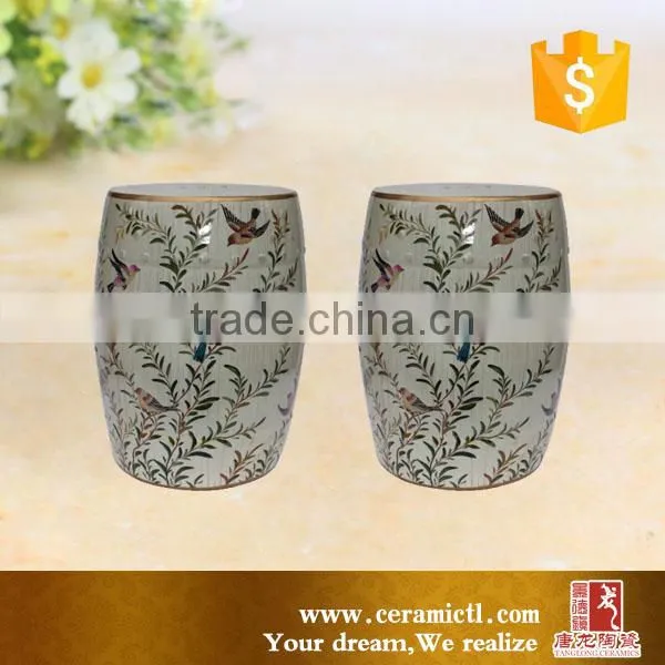 Ceramic Material Chinese Birds Flower Garden Stool photo-3
