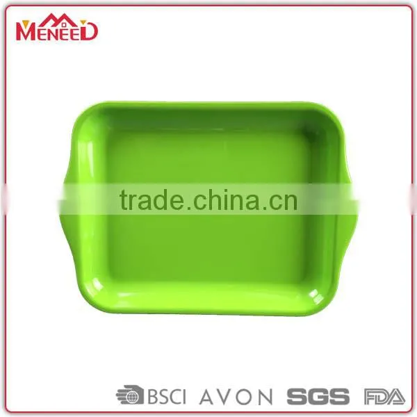 Solid Color Melamine Handled Trays, Cheap 9inch Lunch School Tray photo-2