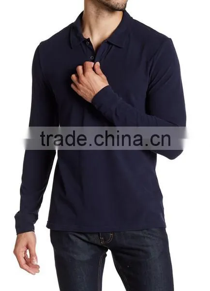 Mens Long Sleeve Polo Tee Shirts With Pocket Cheap Wholesale Plain Black T-shirts Tshirts photo-2
