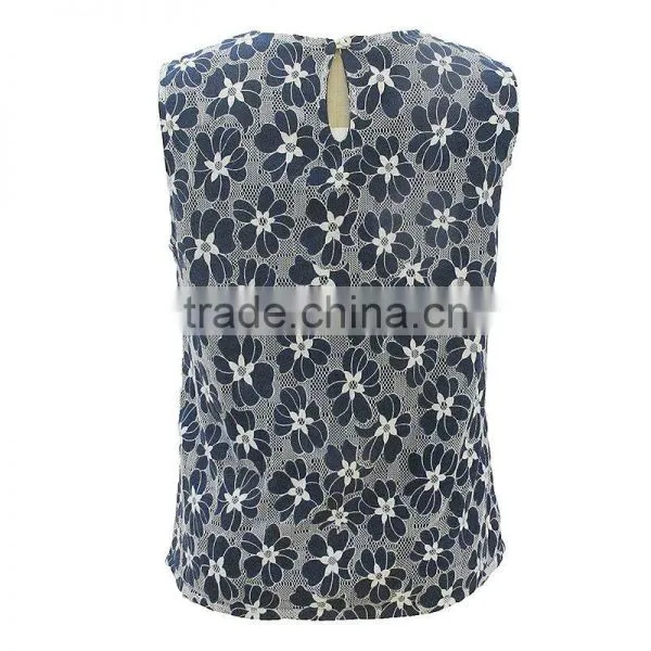 2015 Spring Fashion Collection Daisy Printing Lace Shirt&Blouse photo-2