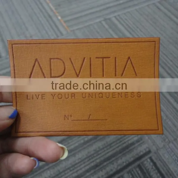 China Fashion High Quality Brown Leather Patch photo-3