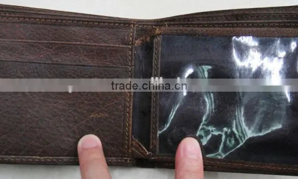 Fashion Cheap Popular Men Cowhide Skin Real Leather Hot Wallet photo-4