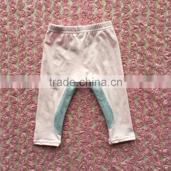 Western Children Spring New Pants Design Light Pink and Grey Splicing Toddler Girls Leggings