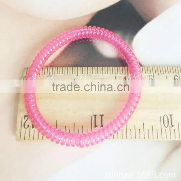 Transparent 5mm Telphone Line Hair Ring Rope Ponytail Holder photo-6