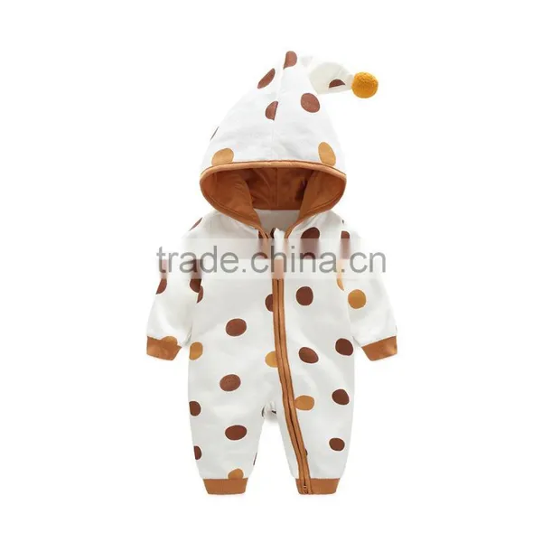 100% Cotton Romper Hooded Bodysuit Long Sleeve Baby Outfits photo-2