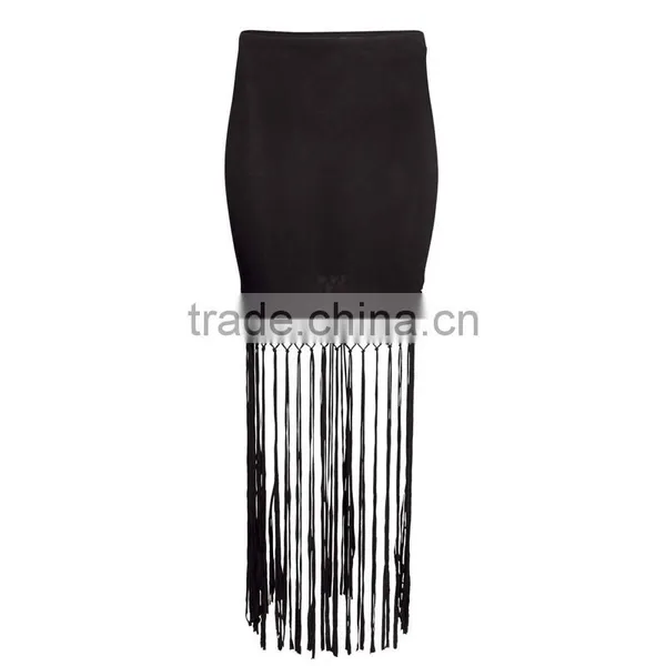 Personality Tight Skirt Reticulocyte Bulk Tassel Design photo-2