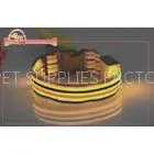 Safety Night Striped Nylon LED Pet Collar Applied To S M L XL , Light up Dog Collar