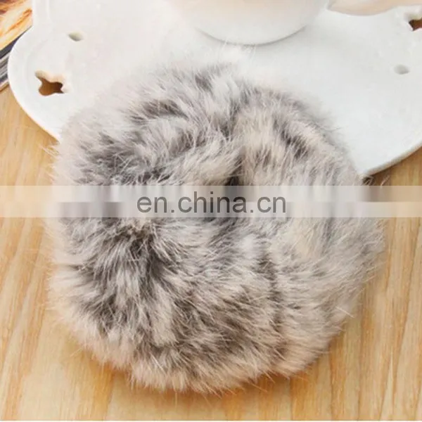 High Quality Handmade Girl Fur Hairband Real Rabbit Fur Hair Ring Wholesale photo-2