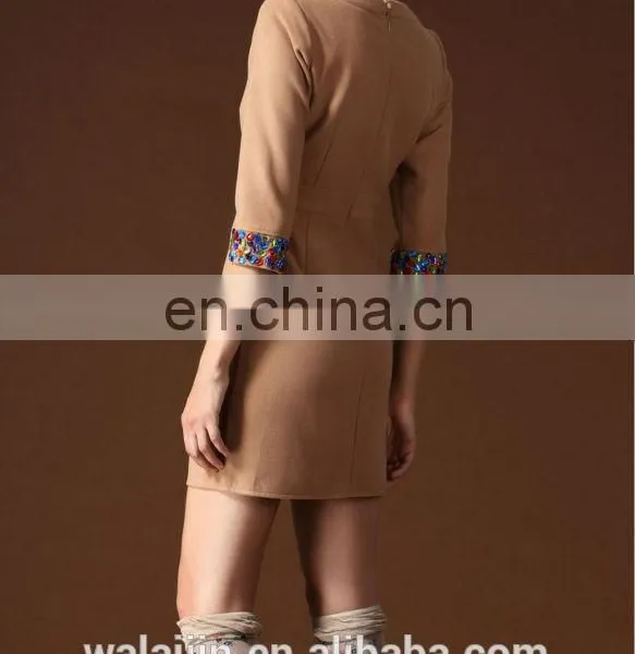 Beaded Woolen Dress Ladies Korean Dress New Fashion photo-6