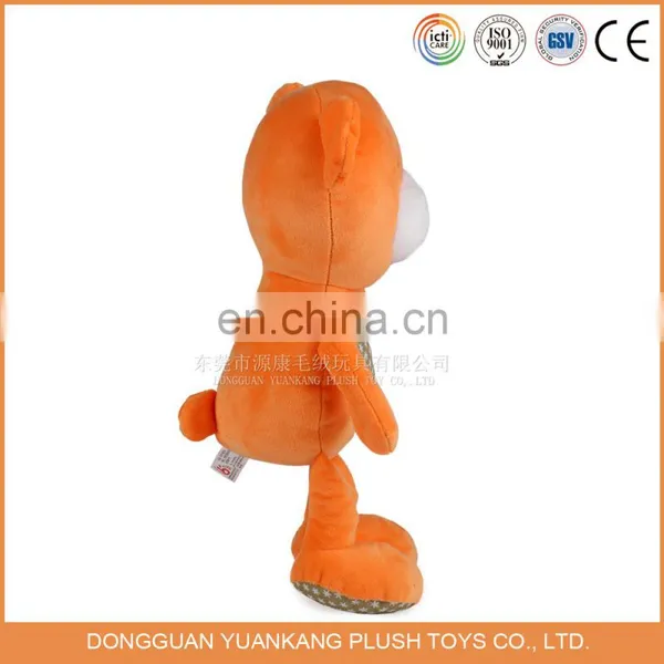 Cute Small Plush Orange Teddy Bear Soft Toy Dancing Bear With Bowtie photo-5