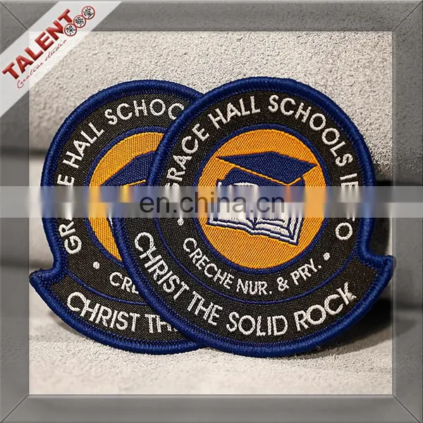 Custom High Density Shaped School Uniform Woven Patches China Supplier photo-6