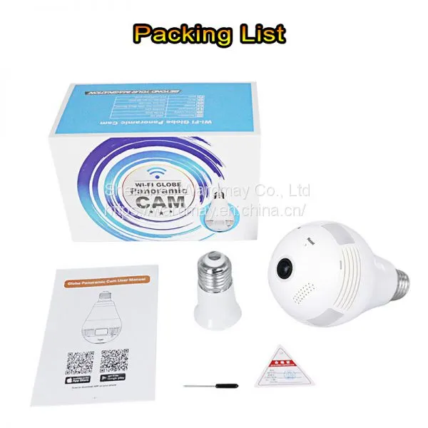Wdm Security 360 Panoramic Camera 3.0MP Resolution Smart Home WiFi Lighting Bulb IP Camera photo-5