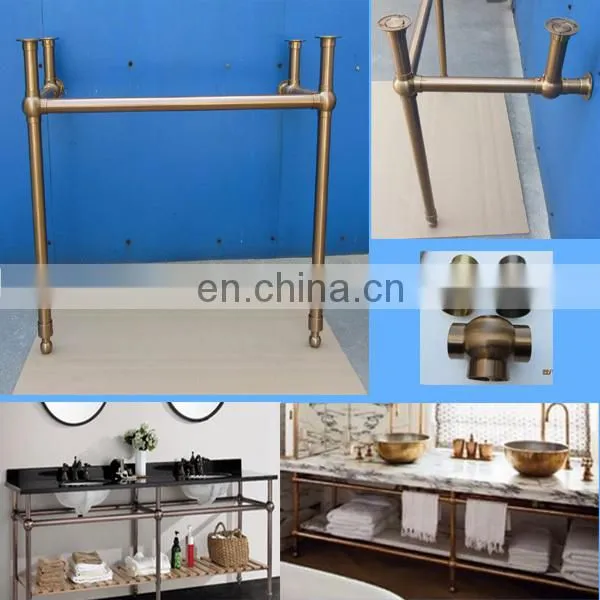 Chrome Brass Legs for Porcelain Bathrooom Washstand, Sink Stand Console