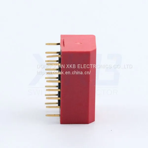 Shenzhen XKB Custom Short Handle DIP Switch Replace ECE Lateral Gold Plated Decoder 8P photo-2