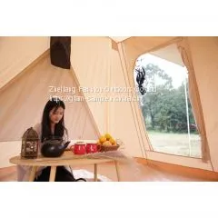 Cotton Spring-bar Guard Tent Cotton Canvas Tent Hotel Tent One Pole Tent Supplier photo-5
