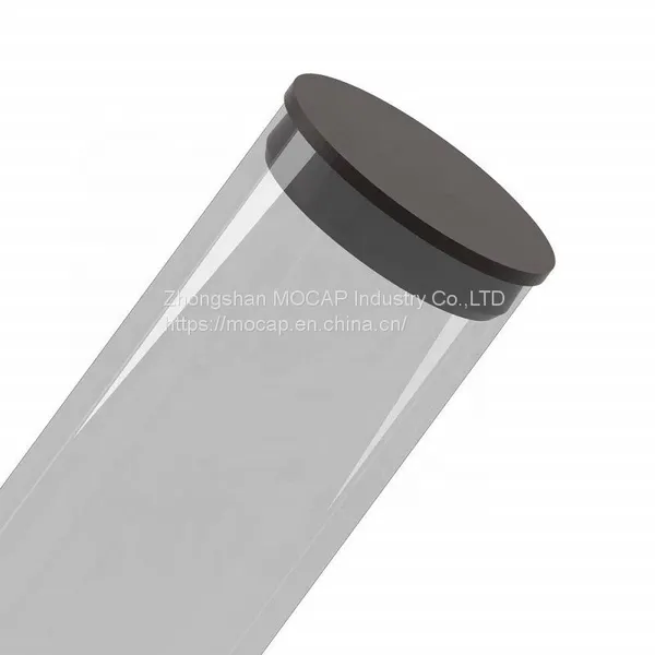 Tapones redondos de plástico negro de poli para tubos de acrílico de plástico transparente delgado extruido PRP photo-5
