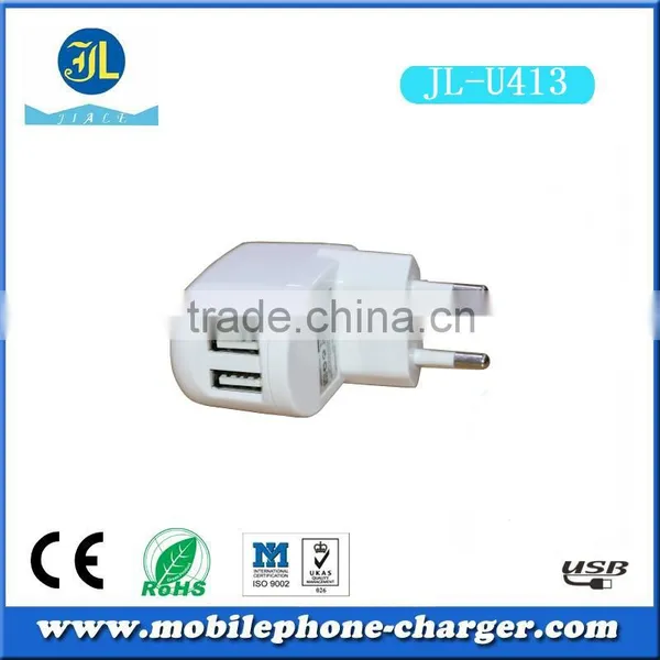Dual Port USB 220v Wall Usb Charger Adapter EU Socket Mobile Phone Travel Charger Usb Travel Charger photo-4