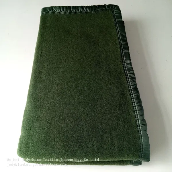 Blankets Good Quality Factory Directly Blends Wool Olive Green Blanket for Outdoor photo-4