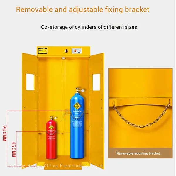 Flammable Gas Storage Cabinet (Yellow) | Oxygen & Acetylene Tank Holder photo-4