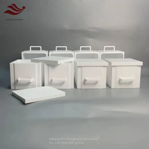 Ptfe Square Box With Handle for Chemical Storage and Containment, High Purity, Non-leaching photo-3