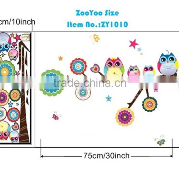2016 Cute Colorful Owl Family Branch Butterfly PVC Wall Stickers Decal Decor for Kids Rooms photo-6