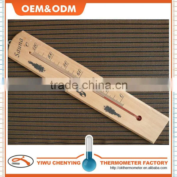 Wooden Sauna Thermometer Red Kerosene High Temperature Print Black Font Eco-friendly Competitive Price Fast Read Temperature