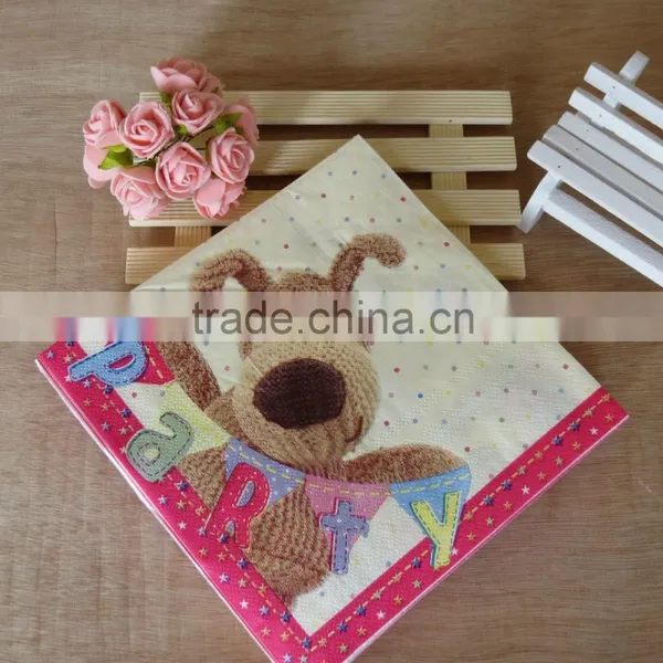 2016 Custom Made Color Paper Napkin Animal Printed Paper Napkin photo-3