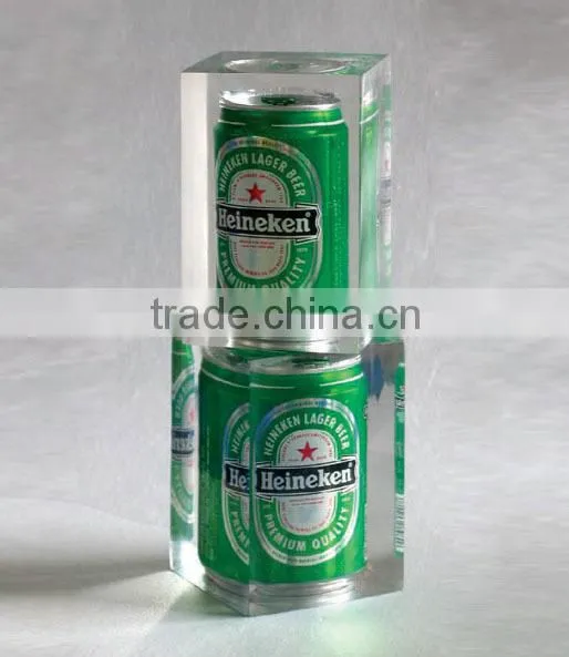 tin inside acrylic block paper weight