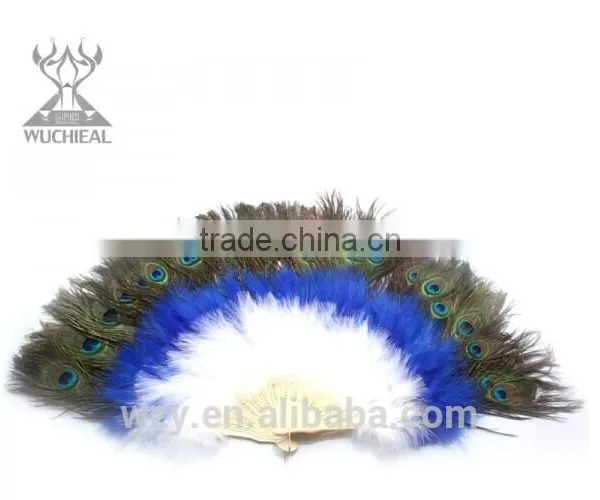 Turkey Feather and Peacock Feather Belly Dance Feather Hand Fans photo-5