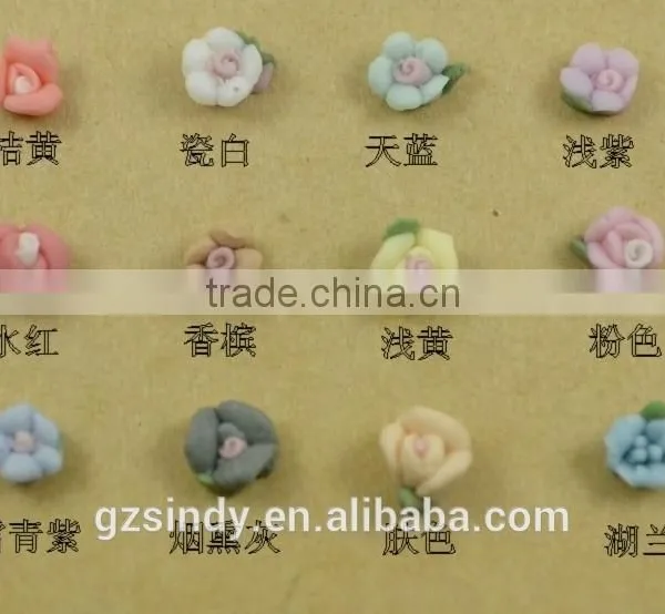 500pcs Five-petaled Bulk Packaging Wholesale Nails Art 3D Ceramic Flower for Nail ZX:TC819 photo-2