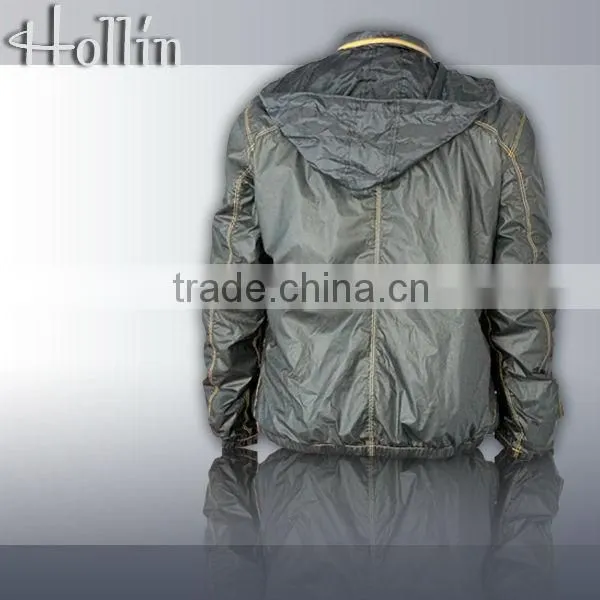Autumn Polyester Man Jacket With Hood photo-2