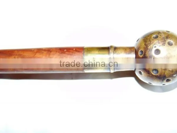 ANTIQUE FINISHING FOOTBALL HANDLE WALKING CANES-BROWN WOOD WALKING CANES-DESIGNER WALKING CANES Wk1174 photo-2
