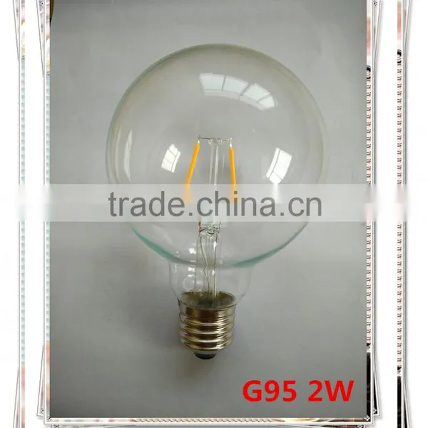 Big Outdoor Globe Shape Dimmable G95/G30 LED Filament Bulb E27/B22D/E26 photo-2
