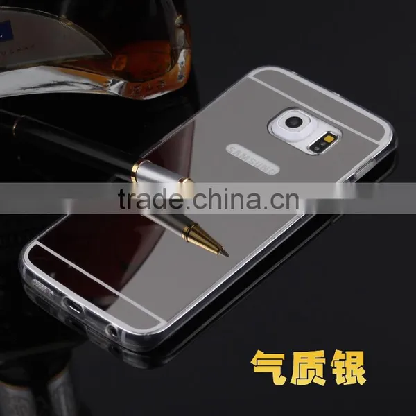 2016 New Products Metal Mirror Back Bumper Phone Case Cover For Samsung Galaxy S6 Edge Plus photo-2
