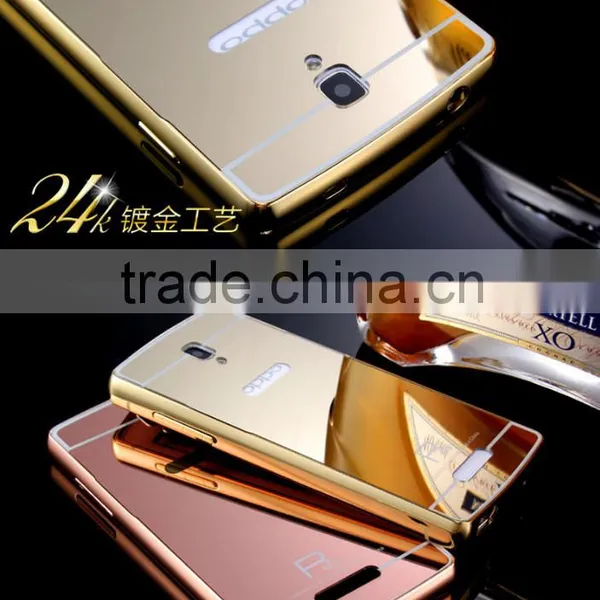 Factory Wholesale Metal Bumper Mirror Back Flare Phone Case For OPPO 831 photo-4