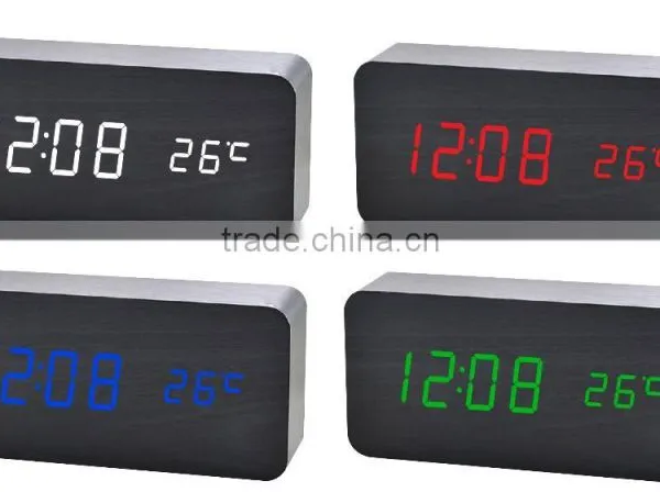 LED Wooden Clock Comply With CE ROHS photo-3