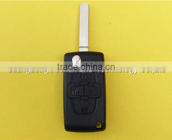 Hot 4 Buttons Flip Key Shell for Peugeot 307 Without Battery Place no Logo photo-2
