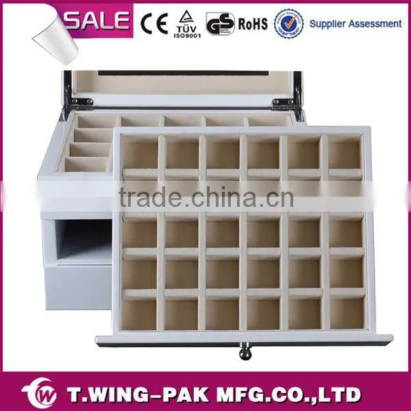 Wooden Cufflink Box, With Two Drawers and Mirror, High Quality Cufflink Gift Box photo-5