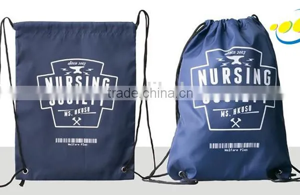 Custom Logo Printed Drawstring Polyester Shoe Bag Backpack photo-3
