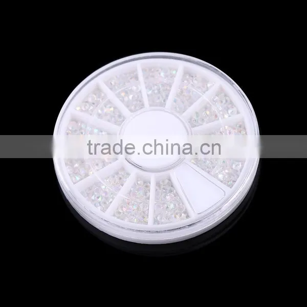 Wheel Boxed Clear AB Plastic Rhinstones Transparent Nail Art Sticker Use Crystal Decoration photo-4