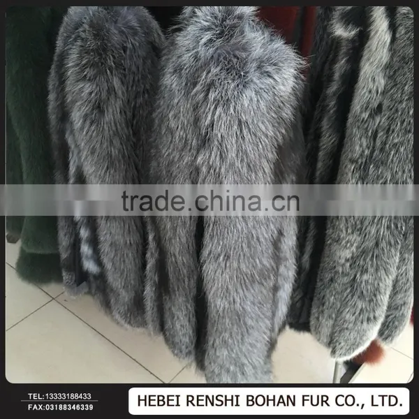 Pretty Lively Long Big Imitate Silver Fox Fur Collar Real Raccoon Fur Shawl/Scarf