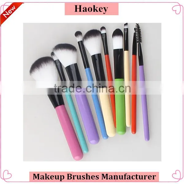 2016 NEW Product Colorful Brush Handle Cosmetic Makeup Brush for Beauty 10pcs Makeup Brush Set With Private Label