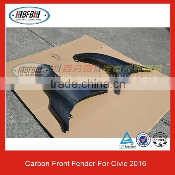For Civic 2016 Carbon Fiber Front Fenders OEM Style Side Vents Replacement Side Fenders photo-4
